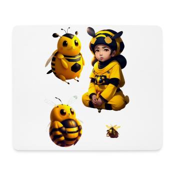 kawaii bee child - Mouse Pad (horizontal) - white - Front
