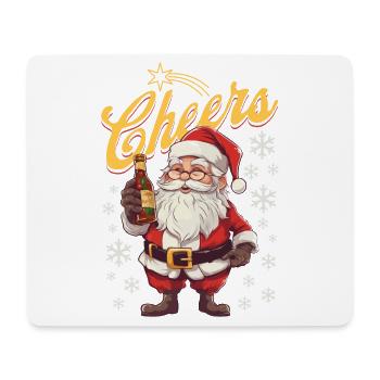 Weihnachtsmann Schnaps Rum Alkohol Bier Prost - Mousepad (Querformat) - Weiß - Vorne
