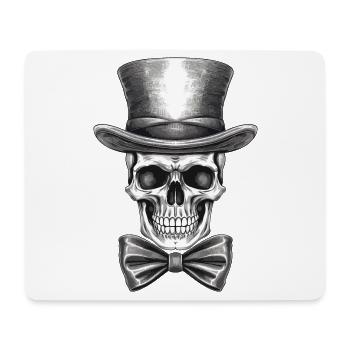 Skull Top Hat Bow Tie Bachelorette Party Skull - Mouse Pad (horizontal) - white - Front