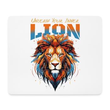 Lion coloré tête de lion coloré prédateur Art - Tapis de souris (format paysage) - blanc - Devant