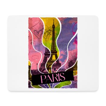 Paris, France, Ville, Horizon, Tour Eiffel, Coloré - Tapis de souris (format paysage) - blanc - Devant