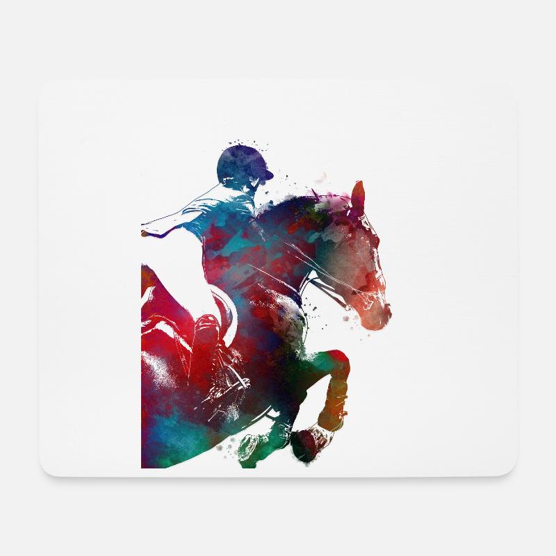 Reiter #rider #horse #sport - Mousepad (Querformat) - Weiß
