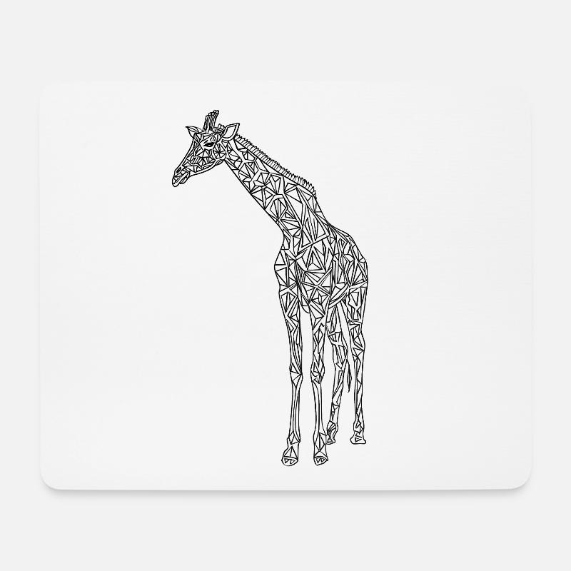 Giraffen-Kunstlinien #giraffe - Mousepad (Querformat) - Weiß