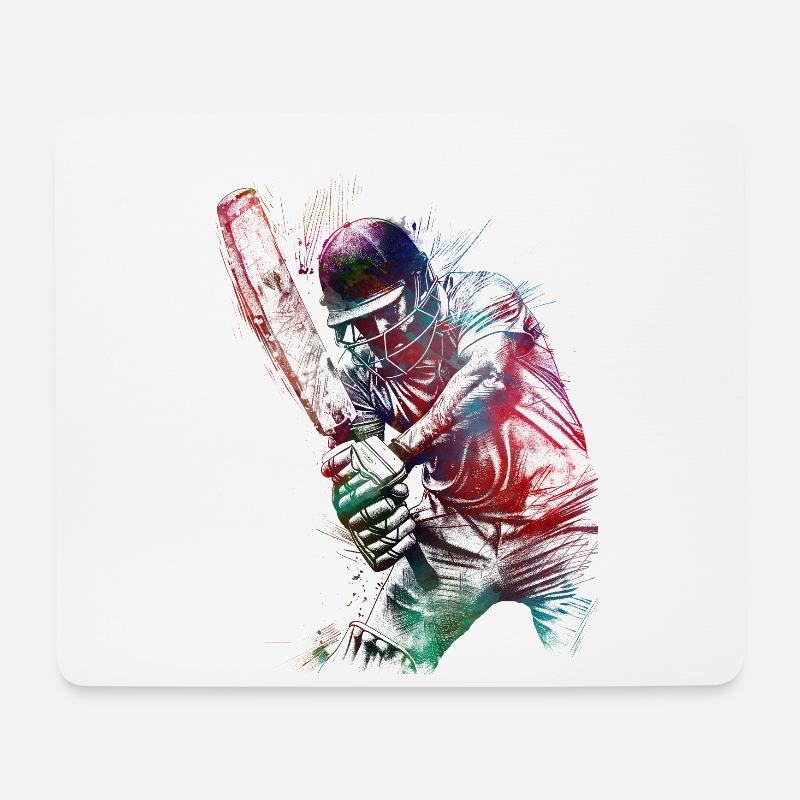 Cricket-Sportkunst #cricket - Mousepad (Querformat) - Weiß
