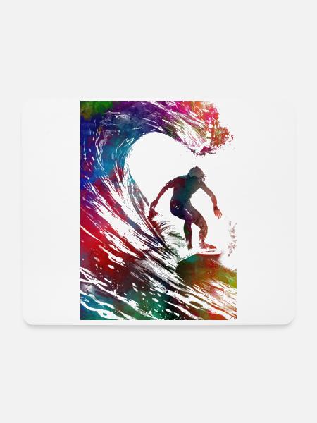 Surfer Sport Kunst #surfer #sport - Mousepad (Querformat) - Weiß
