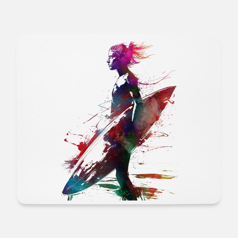 Surfer Sport Kunst #surfer #sport - Mousepad (Querformat) - Weiß
