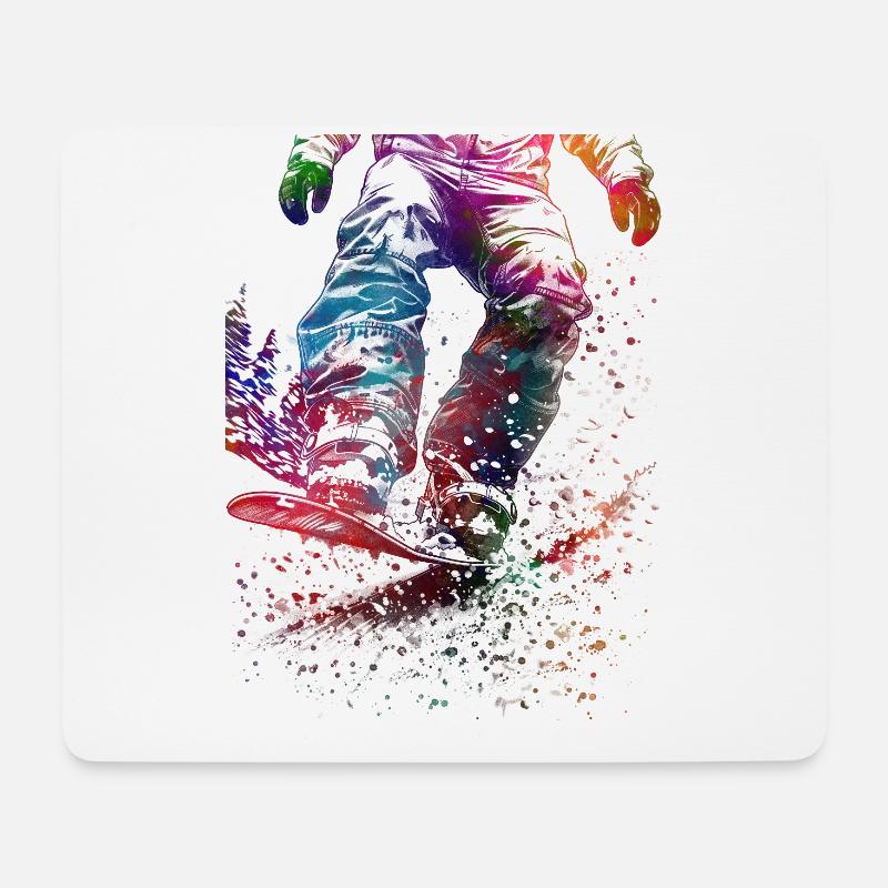 Snowboard Sport Kunst #snowboard - Mousepad (Querformat) - Weiß