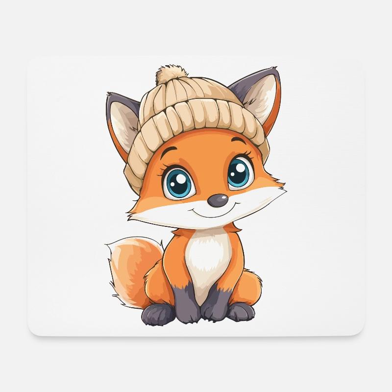 Fuchs Süß Niedlich Baby Kinder Tier Cartoon - Mousepad (Querformat) - Weiß