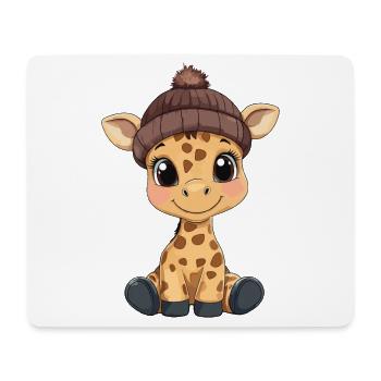 Girafe mignon mignon bébé enfants animal dessin animé - Tapis de souris (format paysage) - blanc - Devant