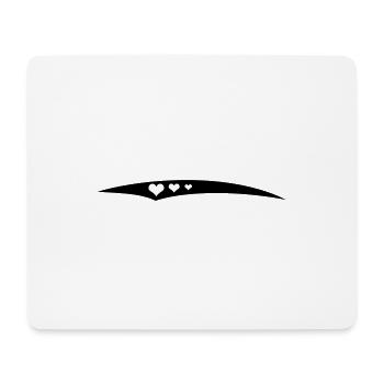 Herz Linie Swash 3 Herzen - Mousepad (Querformat) - Weiß - Vorne