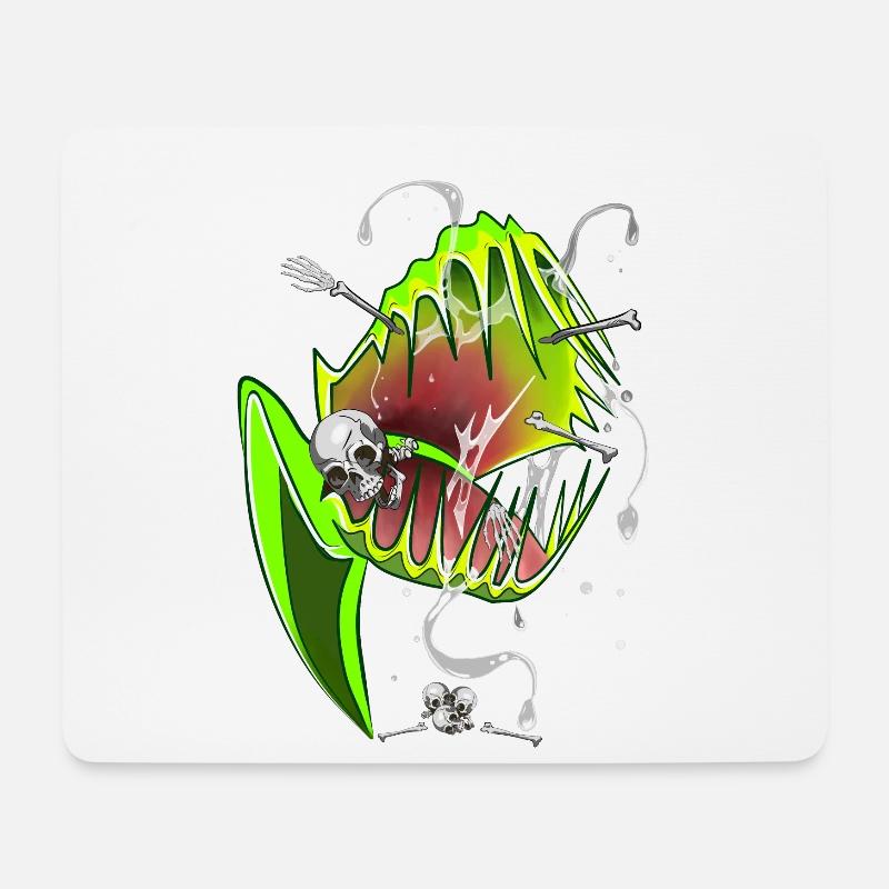 Botanical Shirt Carnivorous Plants Venus Flytrap - Mousepad (Querformat) - Weiß