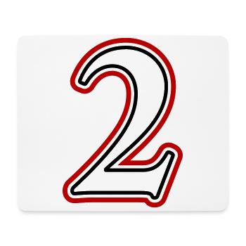 2 Number number - Mouse Pad (horizontal) - white - Front