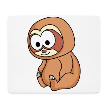 Faultier Comic Tier - Mousepad (Querformat) - Weiß - Vorne