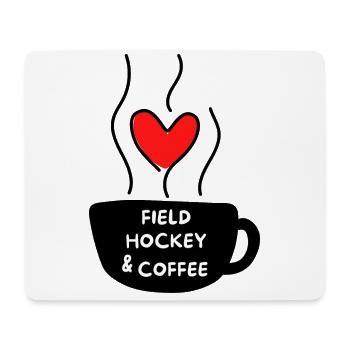 Feldhockey & Kaffee. - Mousepad (Querformat) - Weiß - Vorne