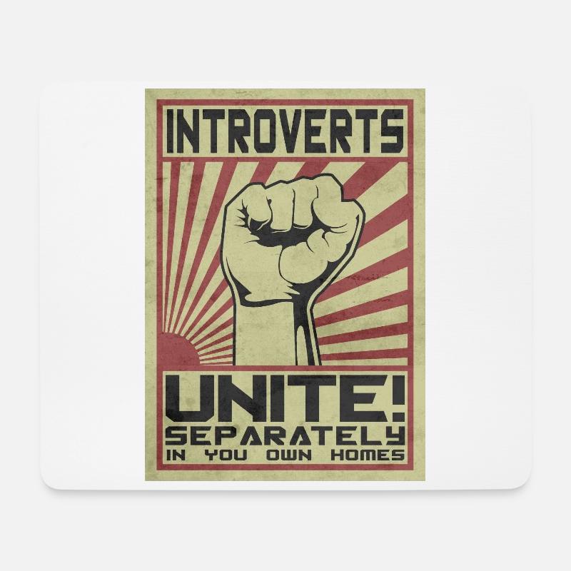 Introvertiert! Vereinen. - Mousepad (Querformat) - Weiß