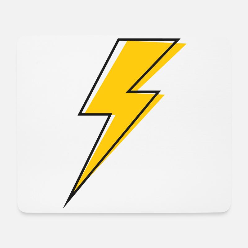 Blitz - Mousepad (Querformat) - Weiß