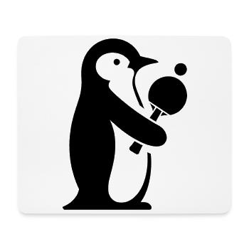 Penguin Table Tennis Table Tennis Player Silhouette - Mouse Pad (horizontal) - white - Front
