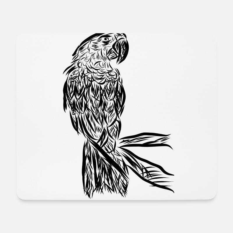 Papagei - Mousepad (Querformat) - Weiß