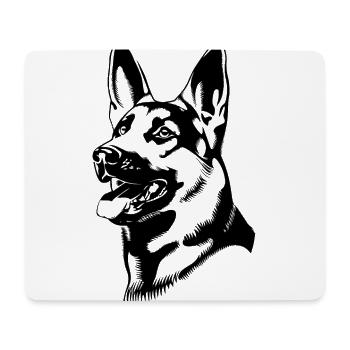 Berger allemand - Tapis de souris (format paysage) - blanc - Devant