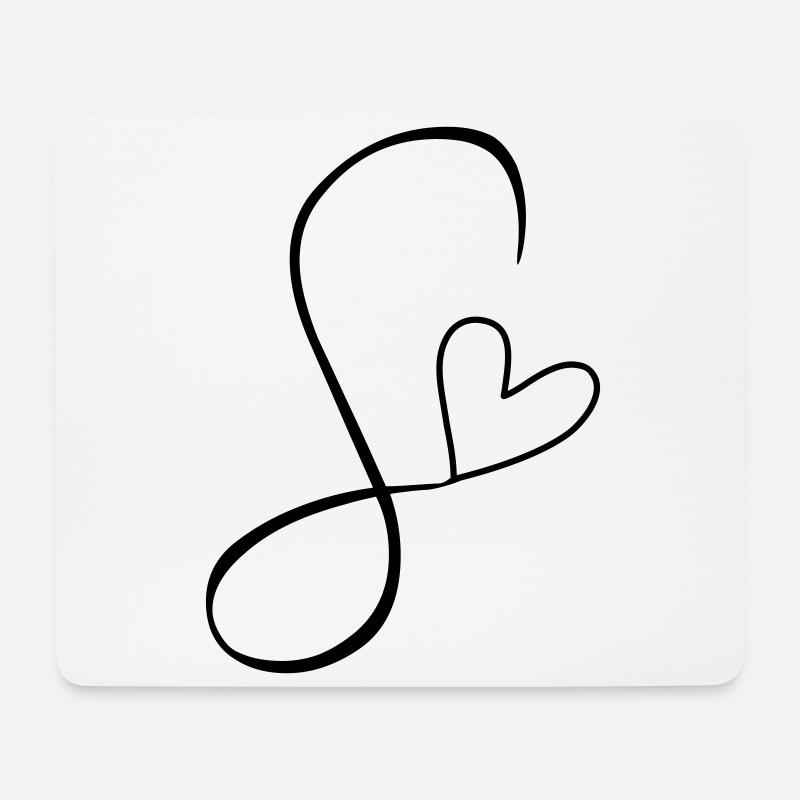 Buchstabe S Buchstabe-S Kalligrafie - Mousepad (Querformat) - Weiß