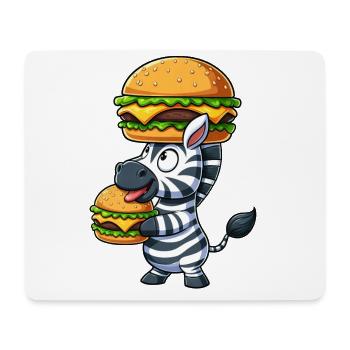 Hamburger zébré fantaisiste Cheeseburger - Tapis de souris (format paysage) - blanc - Devant
