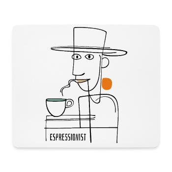 Espressionist - Espresso - Kaffee trinken - Mousepad (Querformat) - Weiß - Vorne