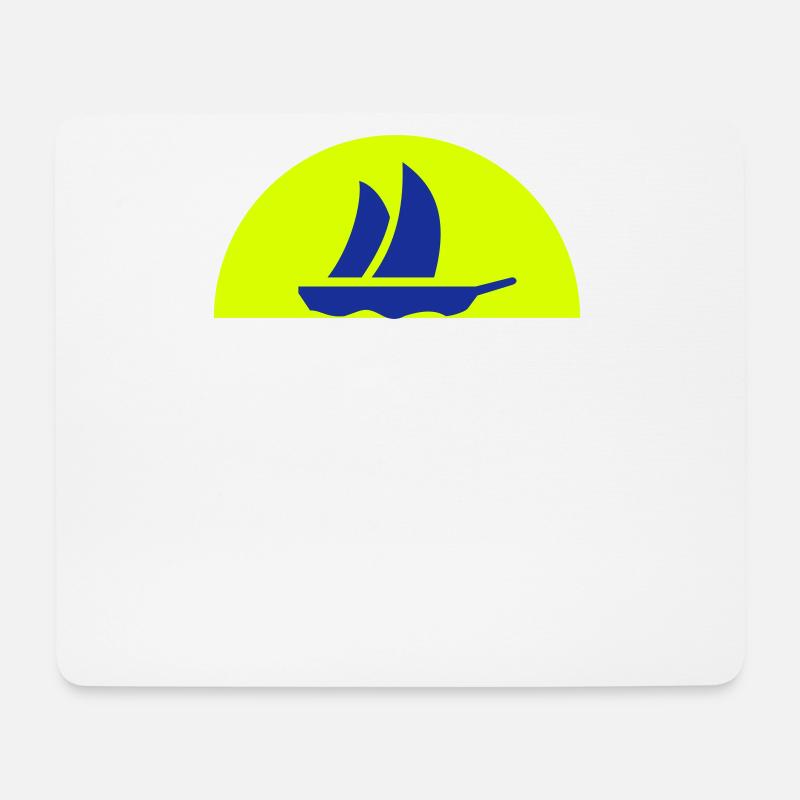Segelboot / Sailboat (1c) - Mousepad (Querformat) - Weiß