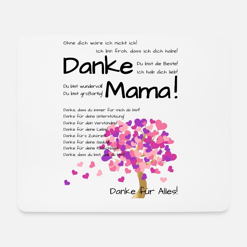 Danke Mama! Hab dich lieb! Zum Muttertag - Mousepad (Querformat) - Weiß