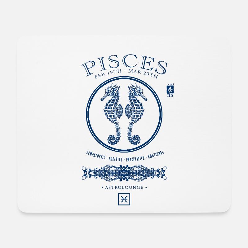 Pisces - Sea Horses - Mousepad (Querformat) - Weiß