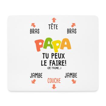 papa tu peux le faire naissance bébé - Tapis de souris (format paysage) - blanc - Devant