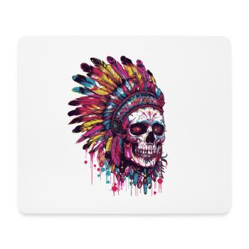 Crâne indien - Tapis de souris (format paysage) - blanc - Devant