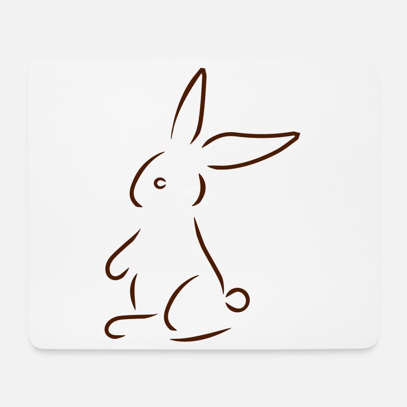 Hase - Mousepad (Querformat) - Weiß