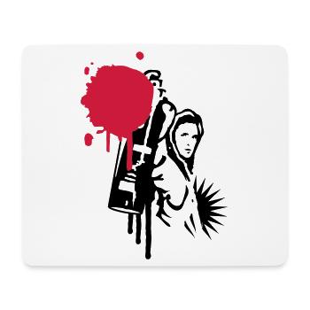 A sprayer with spray can in graffiti style - Mouse Pad (horizontal) - white - Front