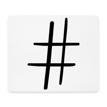 Idée cadeau Hashtag icon sur les médias sociaux - Tapis de souris (format paysage) - blanc - Devant