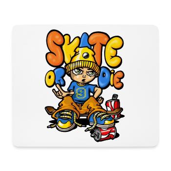 Skate and graffitis - Mousepad (Querformat) - Weiß - Vorne
