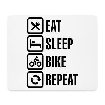 Eat sleep bike repeat - Mouse Pad (horizontal) - white - Front
