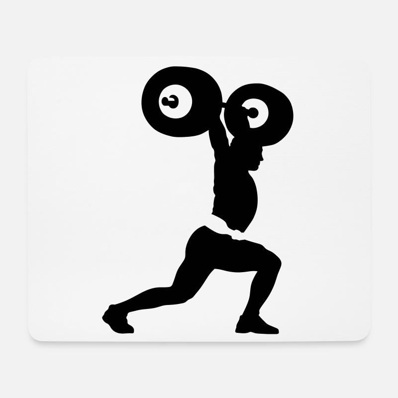 Gewichtheber - Mousepad (Querformat) - Weiß