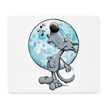 Chanter Loup - Tapis de souris (format paysage) - blanc - Devant