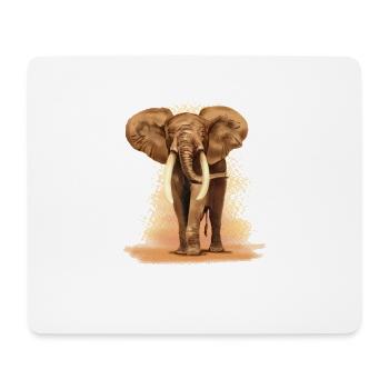 éléphant - Tapis de souris (format paysage) - blanc - Devant