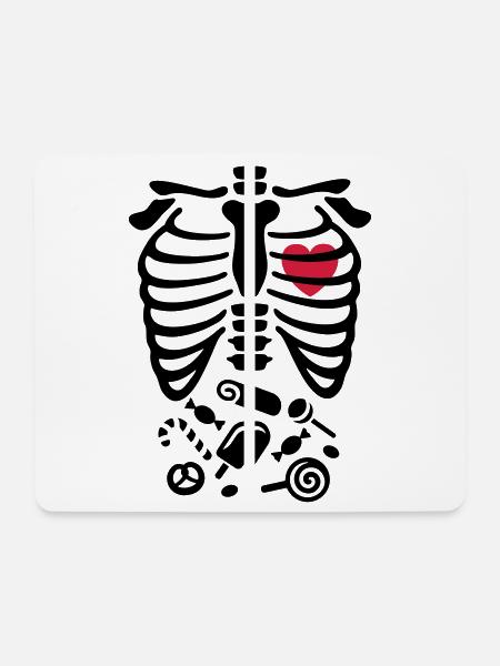 Röntgenstrahl-Kostüm Süßigkeiten Reisverschluss - Mousepad (Querformat) - Weiß