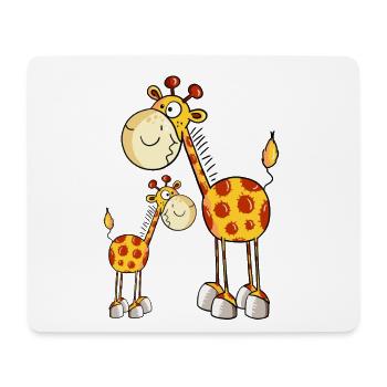Mum and baby giraffe - Mouse Pad (horizontal) - white - Front