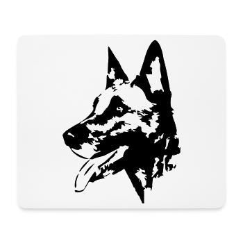 Malinois head - Mouse Pad (horizontal) - white - Front