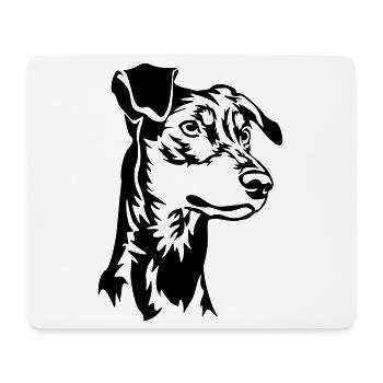 Deutscher Pinscher Kopf - Mousepad (Querformat) - Weiß - Vorne