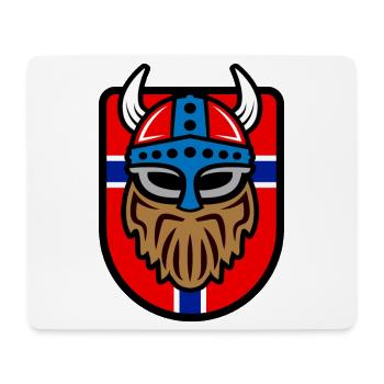 Logo viking cool avec drapeau norvégien - Tapis de souris (format paysage) - blanc - Devant