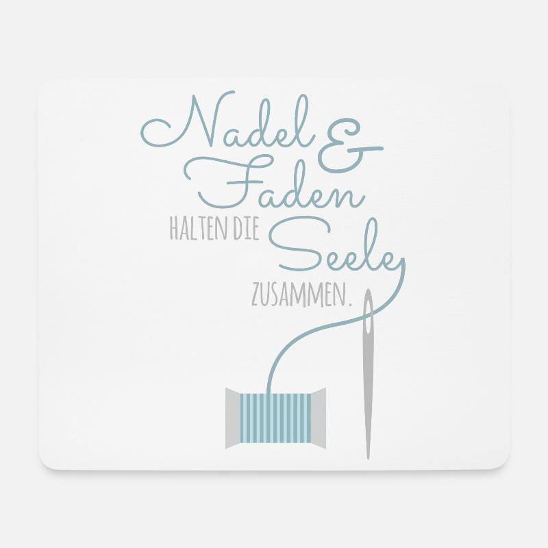 Nadel & Faden halten die Seele zusammen - blau - Mousepad (Querformat) - Weiß