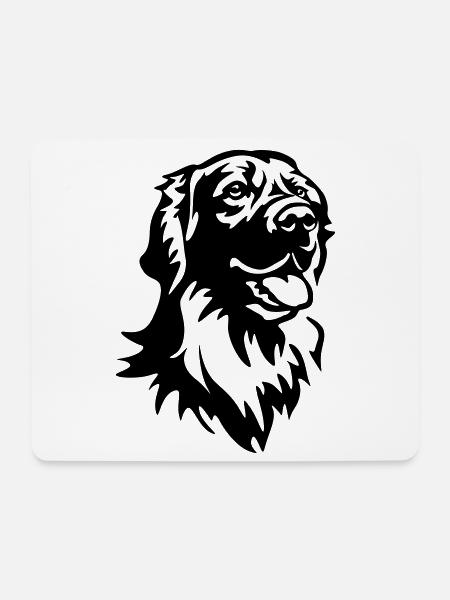 Hovawart Kopf - Mousepad (Querformat) - Weiß