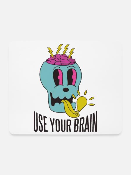 Benutze dein Gehirn - Mousepad (Querformat) - Weiß