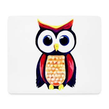 Owl with big curious eyes - Mouse Pad (horizontal) - white - Front