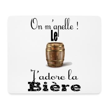 On m'appelle le fut j'adore la bière - Tapis de souris (format paysage) - blanc - Devant