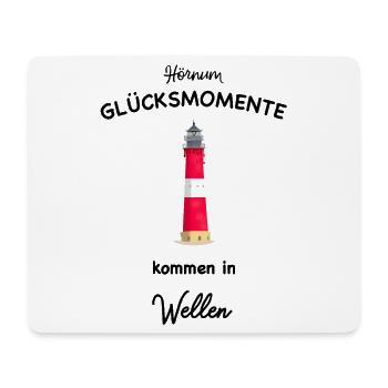 Sylt Leuchtturm, Wellen der Glücksmomente surfen - Mousepad (Querformat) - Weiß - Vorne